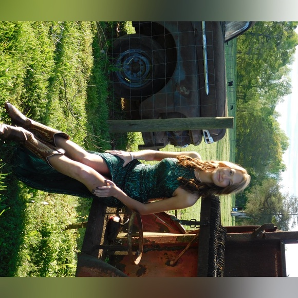 Backless Green Formal Dress - Picture 2 of 2